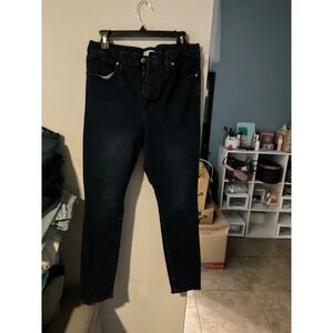 Good American Good Leg  High Rise Skinny Jeans Dark Indigo Blue Size 15